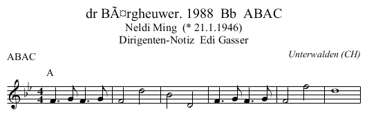 dr BÃ¤rgheuwer. 1988  Bb  ABAC - staff notation