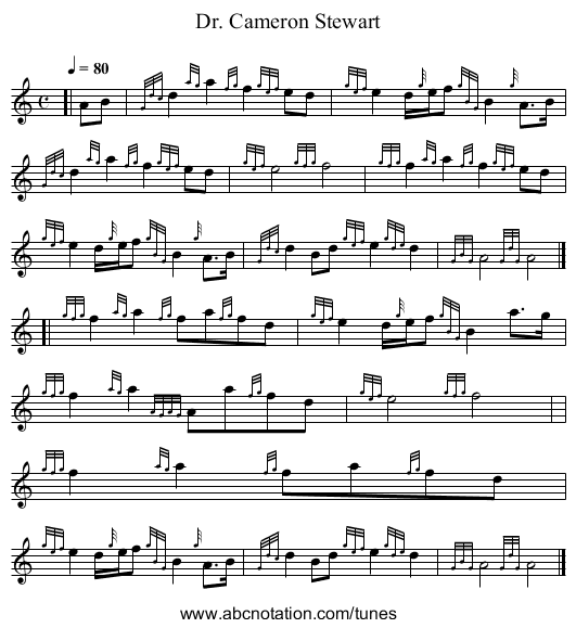 Dr. Cameron Stewart - staff notation