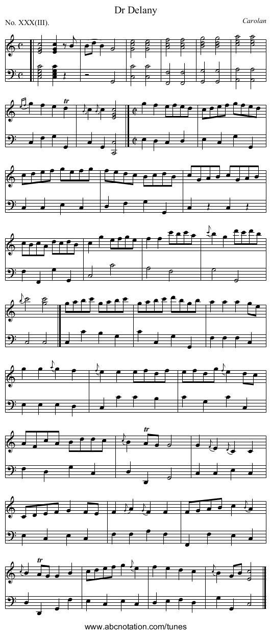 Dr Delany - staff notation