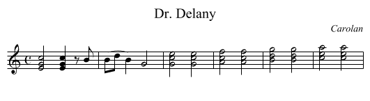 Dr. Delany - staff notation