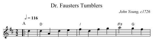 Dr. Fausters Tumblers - staff notation