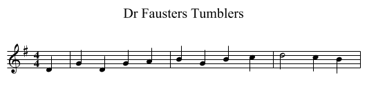 Dr Fausters Tumblers - staff notation