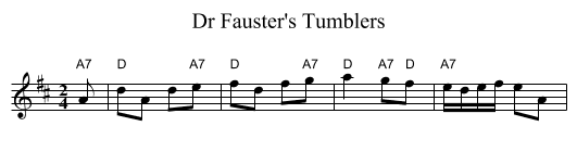 Dr Fauster's Tumblers - staff notation