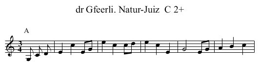 dr Gfeerli. Natur-Juiz  C 2+ - staff notation