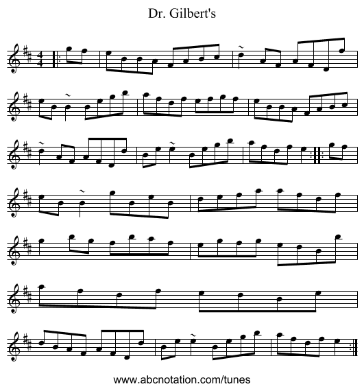 Dr. Gilbert's - staff notation