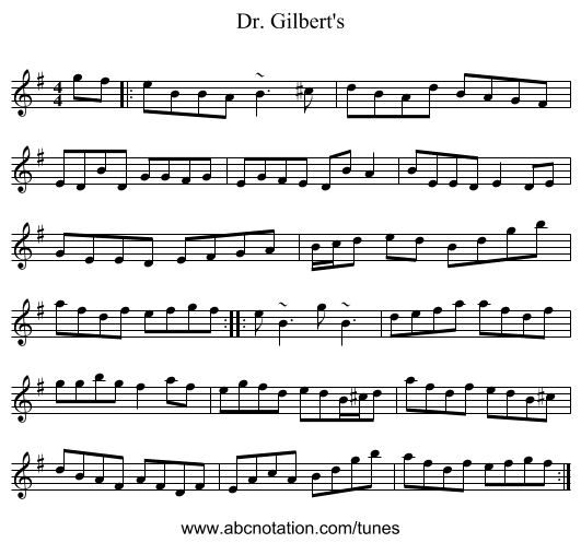 Dr. Gilbert's - staff notation