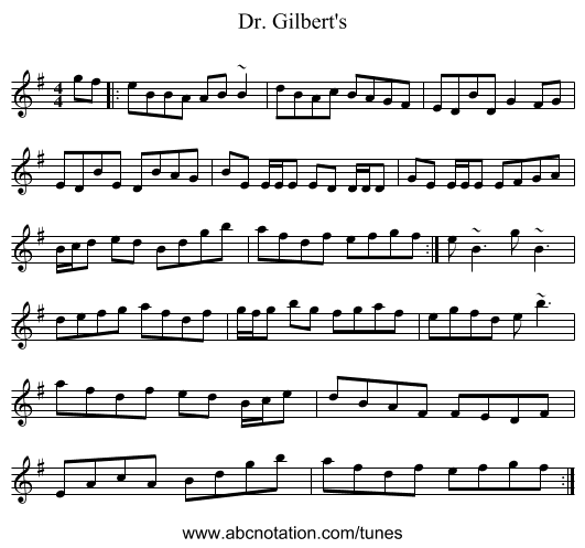 Dr. Gilbert's - staff notation