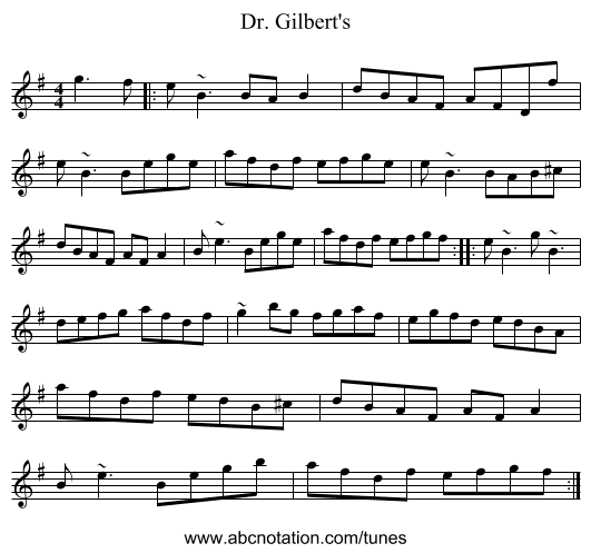 Dr. Gilbert's - staff notation