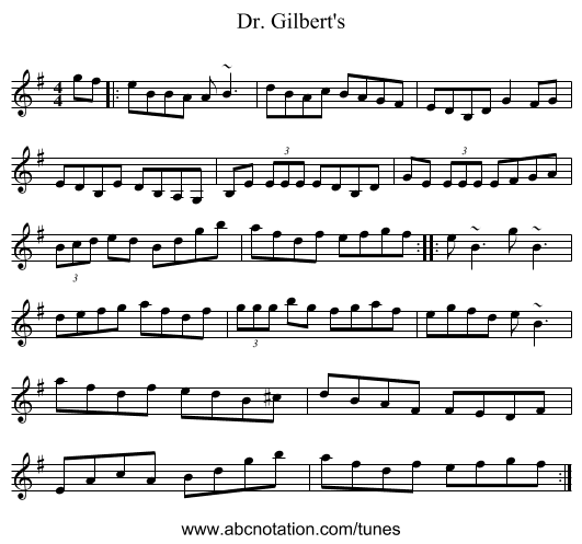 Dr. Gilbert's - staff notation