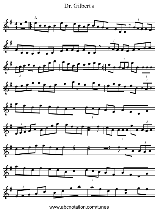Dr. Gilbert's - staff notation