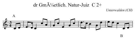 dr GmÃ¼etlich. Natur-Juiz  C 2+ - staff notation