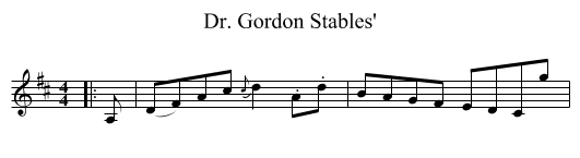 Dr. Gordon Stables' - staff notation
