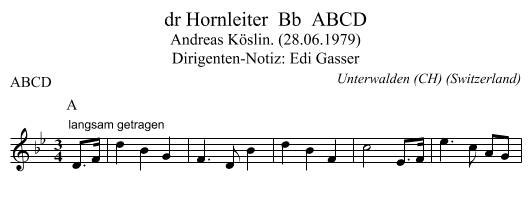 dr Hornleiter  Bb  ABCD - staff notation