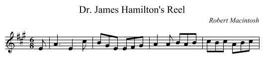 Dr. James Hamilton's Reel - staff notation