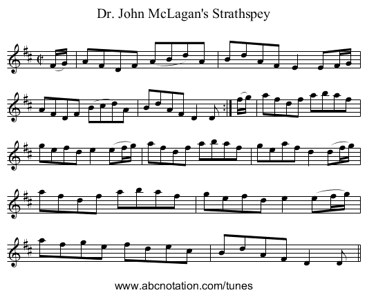 Dr. John McLagan's Strathspey - staff notation