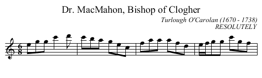Dr. MacMahon, Bishop of Clogher - staff notation