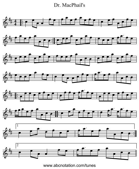 Dr. MacPhail's - staff notation