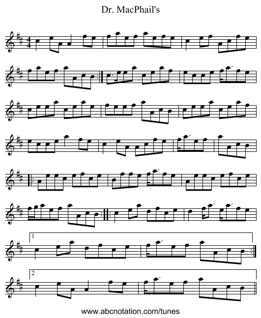 Dr. MacPhail's - staff notation
