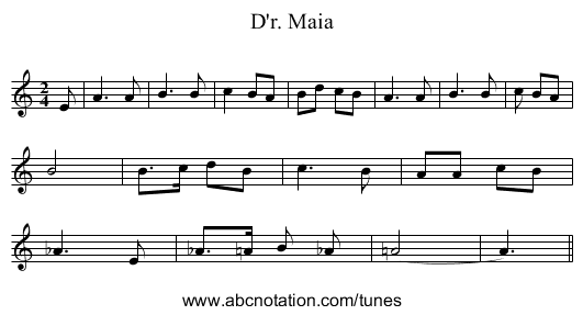 D'r. Maia - staff notation