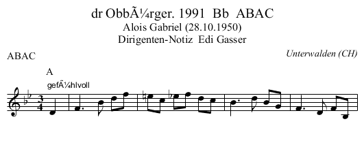 dr ObbÃ¼rger. 1991  Bb  ABAC - staff notation