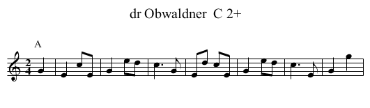 dr Obwaldner  C 2+ - staff notation