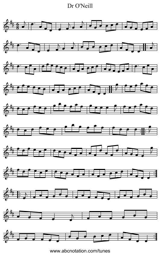 Dr O'Neill - staff notation