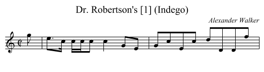 Dr. Robertson's [1] (Indego) - staff notation