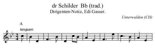 dr Schilder  Bb (trad.) - staff notation