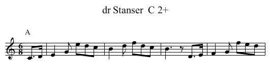 dr Stanser  C 2+ - staff notation