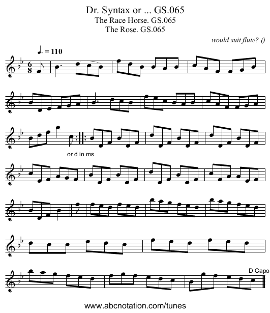 Dr. Syntax or ... GS.065 - staff notation