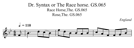 Dr. Syntax or The Race horse. GS.065 - staff notation