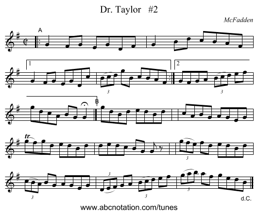 Dr. Taylor   #2 - staff notation