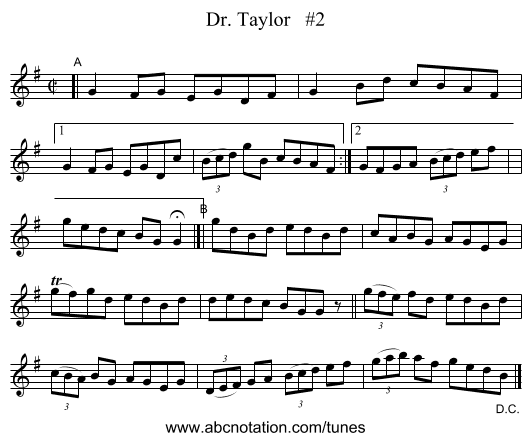 Dr. Taylor #2 - staff notation