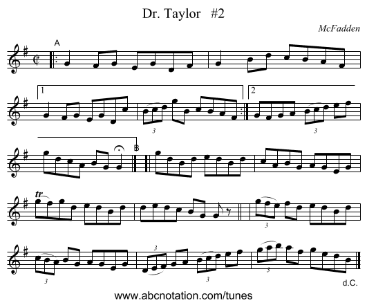 Dr. Taylor #2 - staff notation