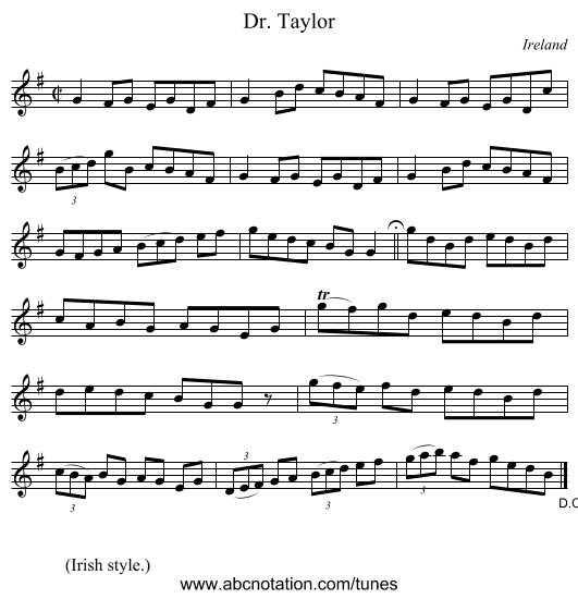 Dr. Taylor - staff notation
