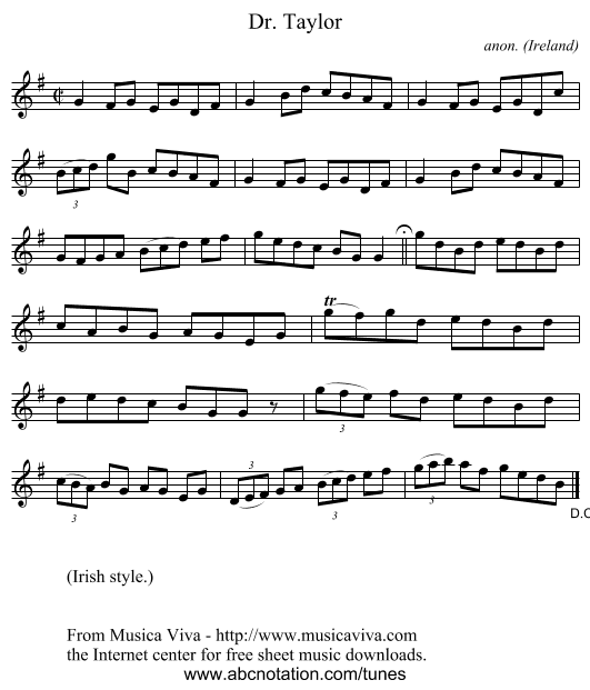 Dr. Taylor - staff notation
