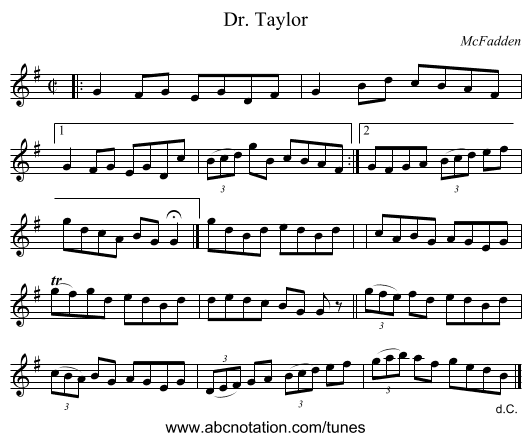 Dr. Taylor - staff notation