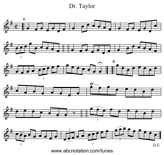 Dr. Taylor - staff notation