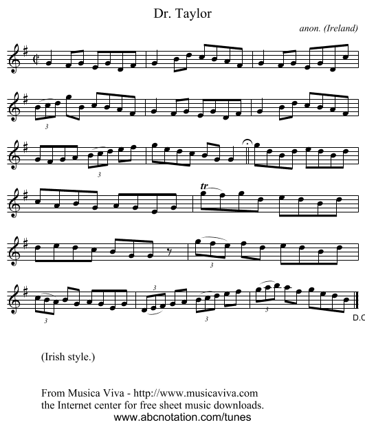 Dr. Taylor - staff notation