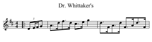 Dr. Whittaker's - staff notation