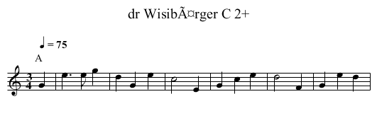 dr WisibÃ¤rger C 2+ - staff notation
