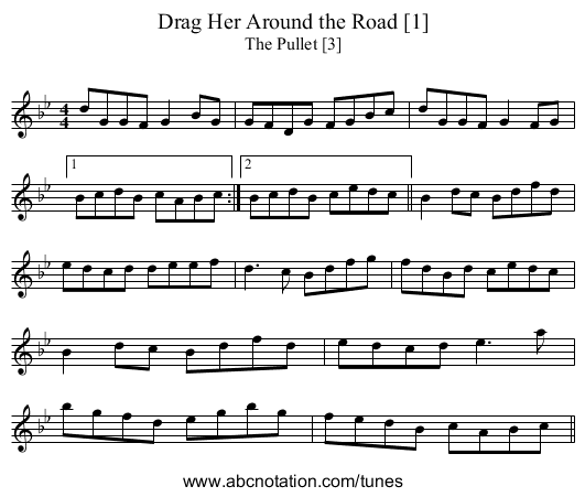 Drag Her Around the Road [1] - staff notation