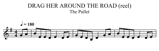 DRAG HER AROUND THE ROAD (reel) - staff notation