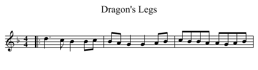 Dragon's Legs - staff notation