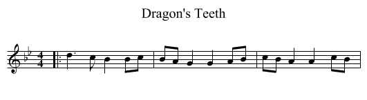 Dragon's Teeth - staff notation
