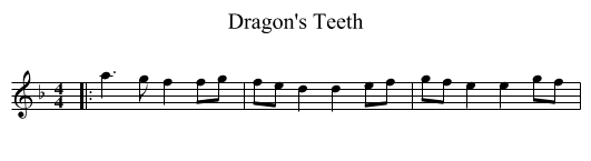 Dragon's Teeth - staff notation