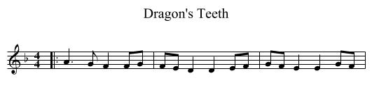 Dragon's Teeth - staff notation