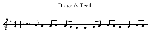 Dragon's Teeth - staff notation