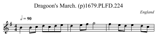 Dragoon's March. (p)1679.PLFD.224 - staff notation