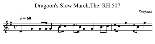 Dragoon's Slow March,The. RH.507 - staff notation